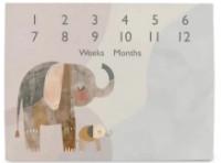 Covor joc pentru copii Ceba Baby Milestone Basic Elephant Family 92x72cm (W-309-000-781)