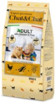 Hrană uscată pentru pisici Gheda Chat & Chat Adult Chicken & Peas 900g