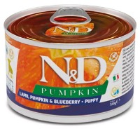 Hrană umedă pentru câini Almo Nature N&D Puppy Lamb Pumpkin & Blueberry 140g