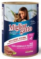 Hrană umedă pentru pisici Morando Miglior Gatto Pate Lamb & Liver 400g