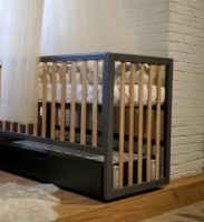 Pătuţ Eucalyptus Mia Elite Premium Transversal Graphit+Natural (DS-E406)