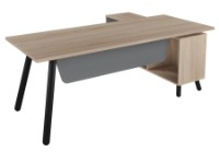 Письменный стол Deco Fusion + Box Left 180x80/155x40 Oak Sonoma/Anthracite (T2FBS1808) фото №3 — интернет-магазин Desire.md