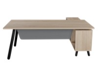 Письменный стол Deco Fusion + Box Left 180x80/155x40 Oak Sonoma/Anthracite (T2FBS1808) фото №4 — интернет-магазин Desire.md