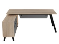 Письменный стол Deco Fusion + Box Left 180x80/155x40 Oak Sonoma/Anthracite (T2FBS1808) фото №5 — интернет-магазин Desire.md