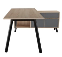 Письменный стол Deco Fusion + Box Right 180x80/155x40 Oak Sonoma/Anthracite (T2FBD1808) фото №4 — интернет-магазин Desire.md