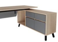 Письменный стол Deco Fusion + Box Right 180x80/155x40 Oak Sonoma/Anthracite (T2FBD1808) фото №5 — интернет-магазин Desire.md