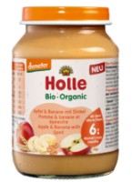 Piure pentru bebeluși Holle Bio Organic Apple & Banana with Spelt 190g