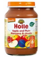 Piure pentru bebeluși Holle Bio Organic Apple & Plum 190g