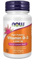 Vitamine NOW Vitamin D-3 4000 IU 120cap