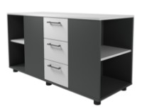 Тумба Deco Office Core 130x50x68 Grey/White фото №2 — интернет-магазин Desire.md