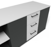 Тумба Deco Office Core 130x50x68 Grey/White фото №3 — интернет-магазин Desire.md