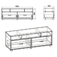 Comodă TV Компанит РТВ Плазма Бук imaginea #2 — magazin online Desire.md