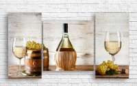 Картина ArtDesign A glass and a bottle of white wine 120x65cm (E-10103)