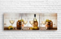 Pictură ArtDesign A glass and a bottle of white wine 154x50cm (E-10104)