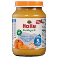Piure pentru bebeluși Holle Bio Organic Pumpkin with Chicken 5m+ 125g