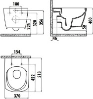 Vas WC Creavit Elegant EG321-34CB/KC1103.01.00 RimOFF imaginea #2 — magazin online Desire.md