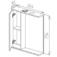 Шкаф с зеркалом Bayro Elara 650x750 L (122192) фото №5 — интернет-магазин Desire.md