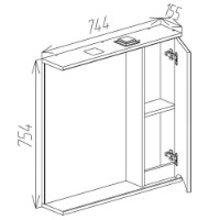 Dulap cu oglindă Bayro Elara 750x750 R (122195) imaginea #4 — magazin online Desire.md