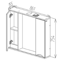 Шкаф с зеркалом Bayro Elara Duo 860x750 (122196) фото №4 — интернет-магазин Desire.md