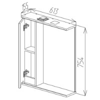 Dulap cu oglindă Bayro Etna 600x750 L (121473) imaginea #3 — magazin online Desire.md