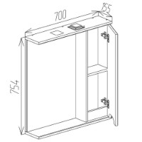 Dulap cu oglindă Bayro Etna 700x750 R (121476) imaginea #4 — magazin online Desire.md