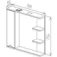 Dulap cu oglindă Bayro Etna 800x750 L (121477) imaginea #4 — magazin online Desire.md