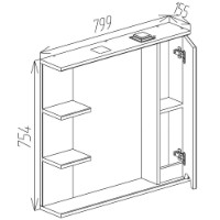 Dulap cu oglindă Bayro Etna 800x750 R (121478) imaginea #4 — magazin online Desire.md