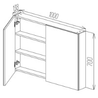 Dulap cu oglindă Bayro Optima 1000x700 (122333) imaginea #4 — magazin online Desire.md