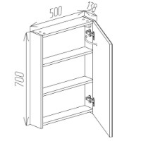 Шкаф с зеркалом Bayro Optima 500x700 Led Touch R (122336) фото №4 — интернет-магазин Desire.md