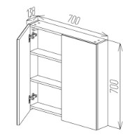 Dulap cu oglindă Bayro Optima 700x700 (122339) imaginea #4 — magazin online Desire.md