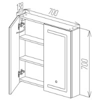 Шкаф с зеркалом Bayro Optima 700x700 Led Touch (122340) фото №3 — интернет-магазин Desire.md