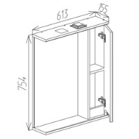 Dulap cu oglindă Bayro Positano 600x750 R (121482) imaginea #4 — magazin online Desire.md