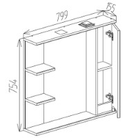 Dulap cu oglindă Bayro Positano 800x750 R(121481) imaginea #4 — magazin online Desire.md
