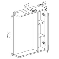 Dulap cu oglindă Bayro Studio 600x750 R (121569) imaginea #4 — magazin online Desire.md