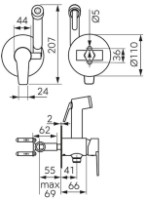 Гигиенический душ Ferro Ritto Black BTR66PBL фото №2 — интернет-магазин Desire.md