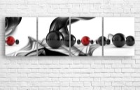 Pictură ArtDesign Black and red balls 200x60cm (A-10263)