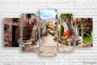 Pictură ArtDesign Blue stones and butterflies 150x80cm (A-10280)