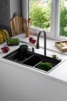 Chiuvetă de bucătărie Fabiano 75x46 Black Set 7in1 imaginea #9 — magazin online Desire.md