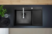 Chiuvetă de bucătărie cu baterie și dozator Fabiano 78x51 Black imaginea #3 — magazin online Desire.md