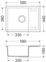 Кухонная мойка Milo ALP.P.1KKO-A фото №2 — интернет-магазин Desire.md
