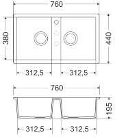 Кухонная мойка Milo ALP.P.2KBO-A фото №2 — интернет-магазин Desire.md