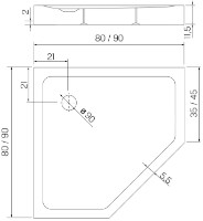 Cadița de duș New Trendy Mild B-0603 90x90x11.5 (19686) imaginea #3 — magazin online Desire.md
