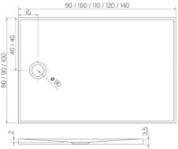 Cadița de duș New Trendy Nex B-0457 100x80x3.5 (19524) imaginea #3 — magazin online Desire.md