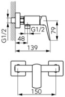 Baterie de duș Ferro Vitto BVI7VLGM imaginea #2 — magazin online Desire.md