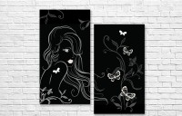 Pictură ArtDesign Silhouette of a girl with butterflies 80х86cm (L-10005)