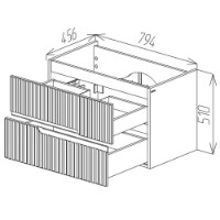 Dulap pentru lavoar Bayro Santos Allegro 800 (122966) imaginea #4 — magazin online Desire.md