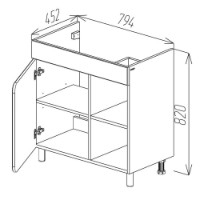 Шкаф под умывальник Bayro Soho Argo 800 (122332) фото №4 — интернет-магазин Desire.md