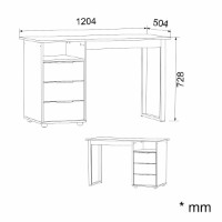 Письменный стол Компанит Лофт-8 1204 New Дуб Сонома фото №2 — интернет-магазин Desire.md