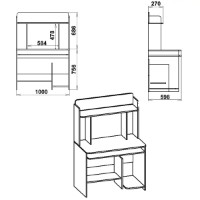 Masa de birou Компанит СКМ-6 1000 Ателье Светлый imaginea #2 — magazin online Desire.md