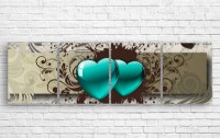 Pictură ArtDesign Two blue hearts 200x60cm (A-10265)